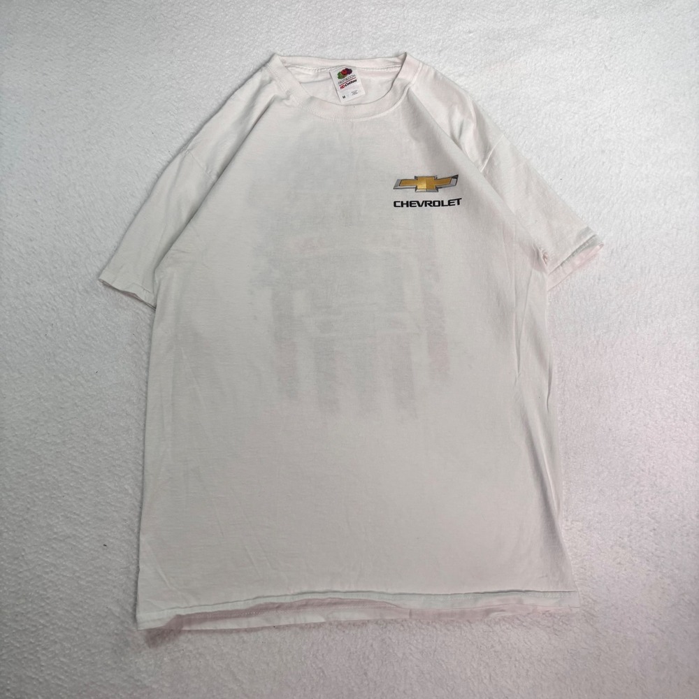 Chevrolet Chevy Nation TShirt White Graphic Logo American Flag Back Print Size M